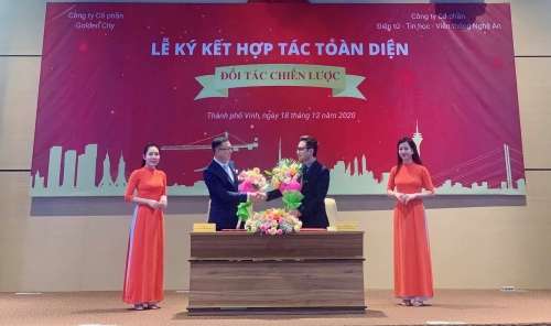 Điện tử - Tin học - Viễn thông Nghệ An ký kết hợp tác với Golden City - nấc thang phát triển toàn diện